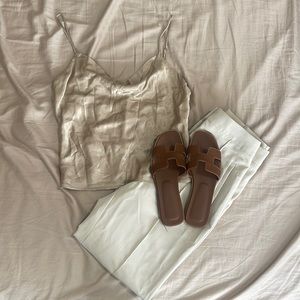 Zara Champagne Silk Cami Top